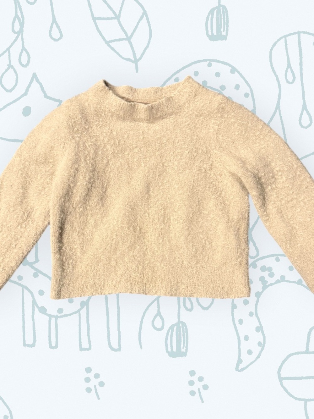 GAP Toddler Beige Fuzzy Crewneck Sweater